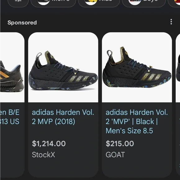 Adidas Black and Gold Harden Vol. 2 Shoes - Picture 10 of 10